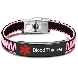 Blood Thinner Awareness Medical Alert ID Bracelet